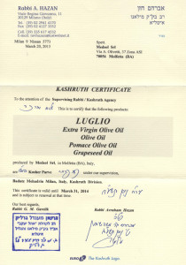 LUGLIO-kosher-certificate
